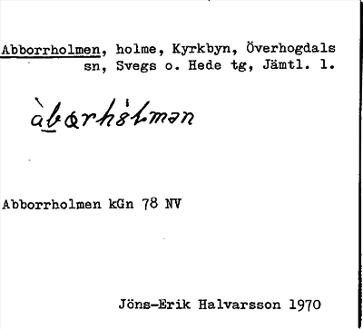 Bild på arkivkortet för arkivposten Abborrholmen