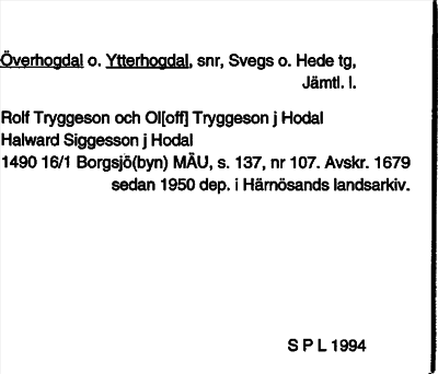 Bild på arkivkortet för arkivposten Överhogdal o. Ytterhogdal