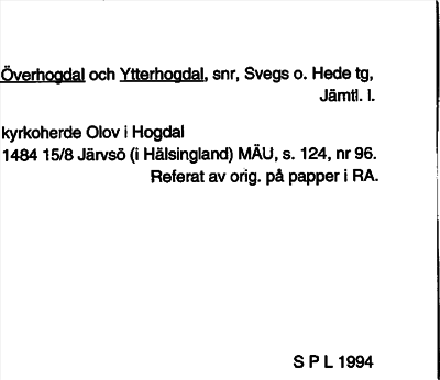 Bild på arkivkortet för arkivposten Överhogdal och Ytterhogdal