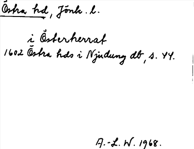 Bild på arkivkortet för arkivposten Östra hd