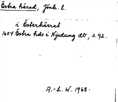Bild på arkivkortet för arkivposten Östra härad