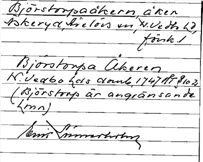 Bild på arkivkortet för arkivposten Björstorpaåkern