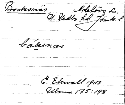 Bild på arkivkortet för arkivposten Bocksnäs