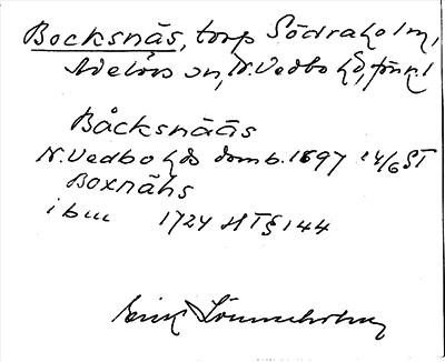 Bild på arkivkortet för arkivposten Bocksnäs