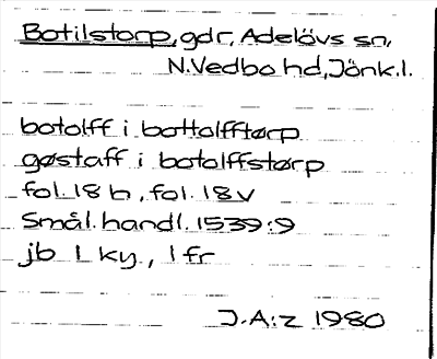 Bild på arkivkortet för arkivposten Botilstorp