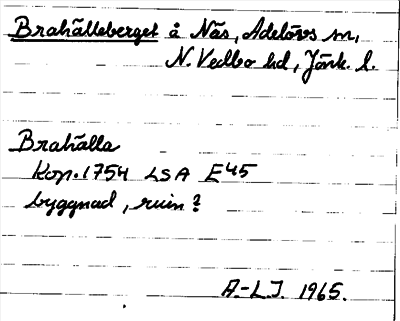 Bild på arkivkortet för arkivposten Brahälleberget