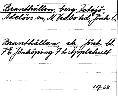Bild på arkivkortet för arkivposten Branthällen