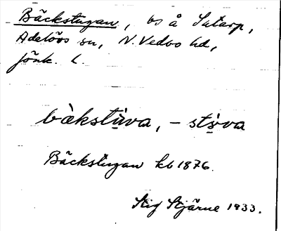Bild på arkivkortet för arkivposten Bäckstugan