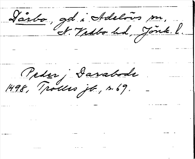 Bild på arkivkortet för arkivposten Dårbo