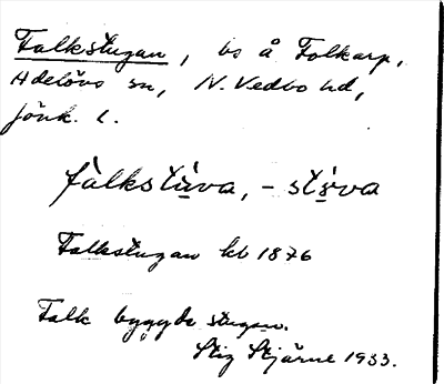 Bild på arkivkortet för arkivposten Falkstugan