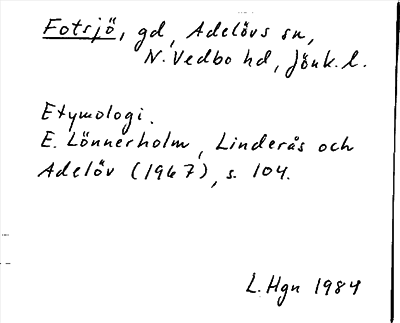 Bild på arkivkortet för arkivposten Fotsjö