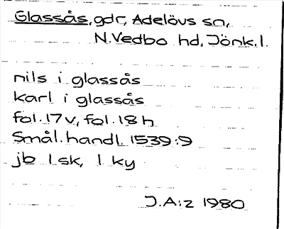 Bild på arkivkortet för arkivposten Glassås