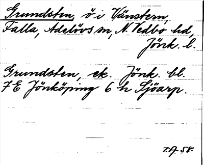 Bild på arkivkortet för arkivposten Grundsten
