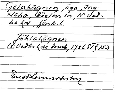 Bild på arkivkortet för arkivposten Gölahägnen