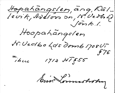 Bild på arkivkortet för arkivposten Hopahängslen