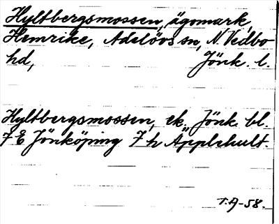 Bild på arkivkortet för arkivposten Hyltbergsmossen