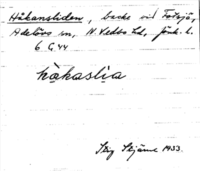 Bild på arkivkortet för arkivposten Håkansliden