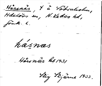 Bild på arkivkortet för arkivposten Hårsnäs