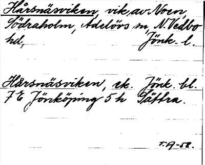 Bild på arkivkortet för arkivposten Hårsnäsviken