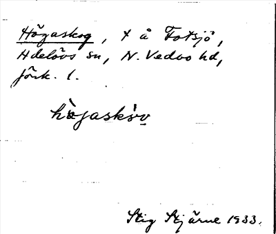 Bild på arkivkortet för arkivposten Högaskog