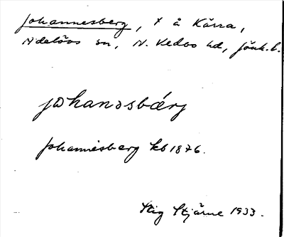 Bild på arkivkortet för arkivposten Johannesberg
