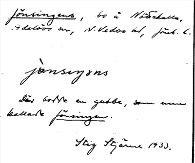 Bild på arkivkortet för arkivposten Jönsingens