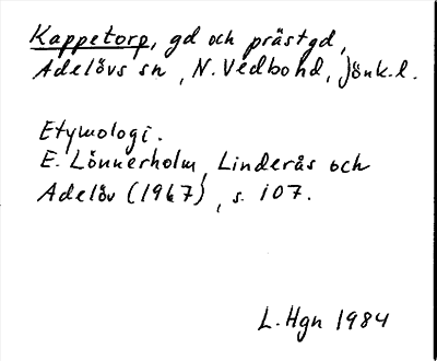 Bild på arkivkortet för arkivposten Kappetorp