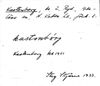 Bild på arkivkortet för arkivposten Kastenborg