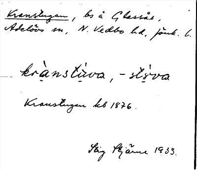 Bild på arkivkortet för arkivposten Kranstugan