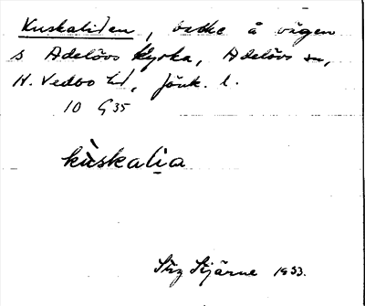 Bild på arkivkortet för arkivposten Kuskaliden