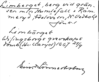 Bild på arkivkortet för arkivposten Limberget