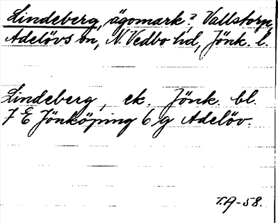 Bild på arkivkortet för arkivposten Lindeberg