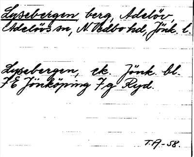 Bild på arkivkortet för arkivposten Lysebergen