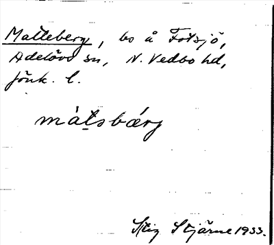 Bild på arkivkortet för arkivposten Matteberg