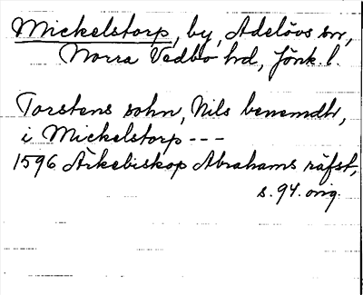 Bild på arkivkortet för arkivposten Mickelstorp