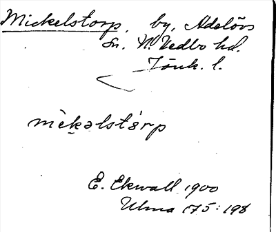 Bild på arkivkortet för arkivposten Mickelstorp