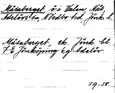 Bild på arkivkortet för arkivposten Måsaberget