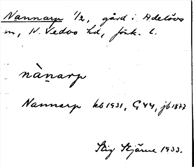 Bild på arkivkortet för arkivposten Nannarp