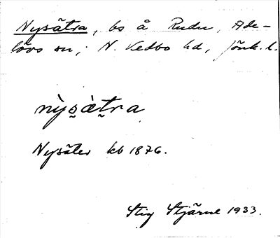 Bild på arkivkortet för arkivposten Nysätra