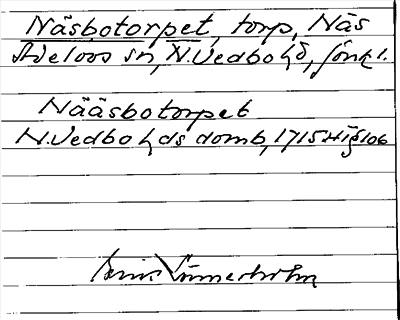 Bild på arkivkortet för arkivposten Näsbotorpet