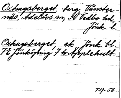 Bild på arkivkortet för arkivposten Oxhagsberget