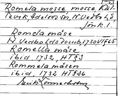 Bild på arkivkortet för arkivposten Romela mosse