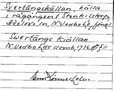 Bild på arkivkortet för arkivposten Svertängskällan