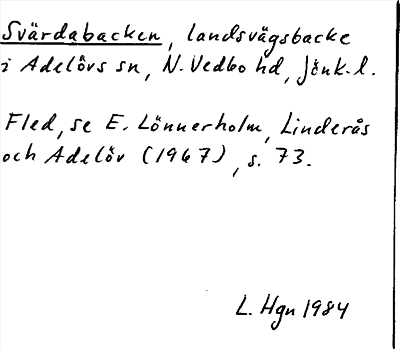 Bild på arkivkortet för arkivposten Svärdabacken