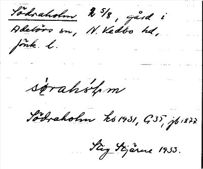 Bild på arkivkortet för arkivposten Södraholm