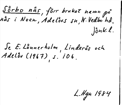 Bild på arkivkortet för arkivposten Sörbo näs