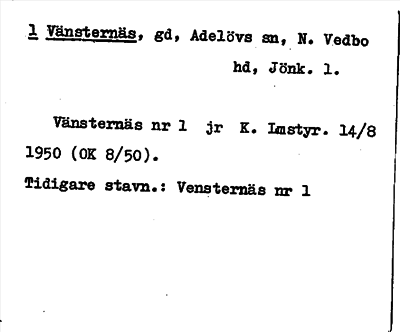 Bild på arkivkortet för arkivposten Vänsternäs