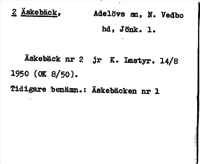 Bild på arkivkortet för arkivposten Äskebäck