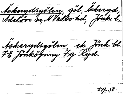 Bild på arkivkortet för arkivposten Äskerydsgölen