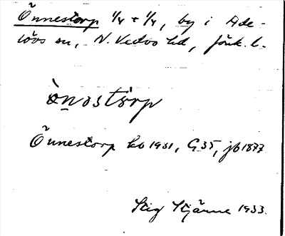 Bild på arkivkortet för arkivposten Önnestorp